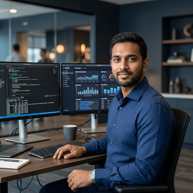 IT consultant working on a project